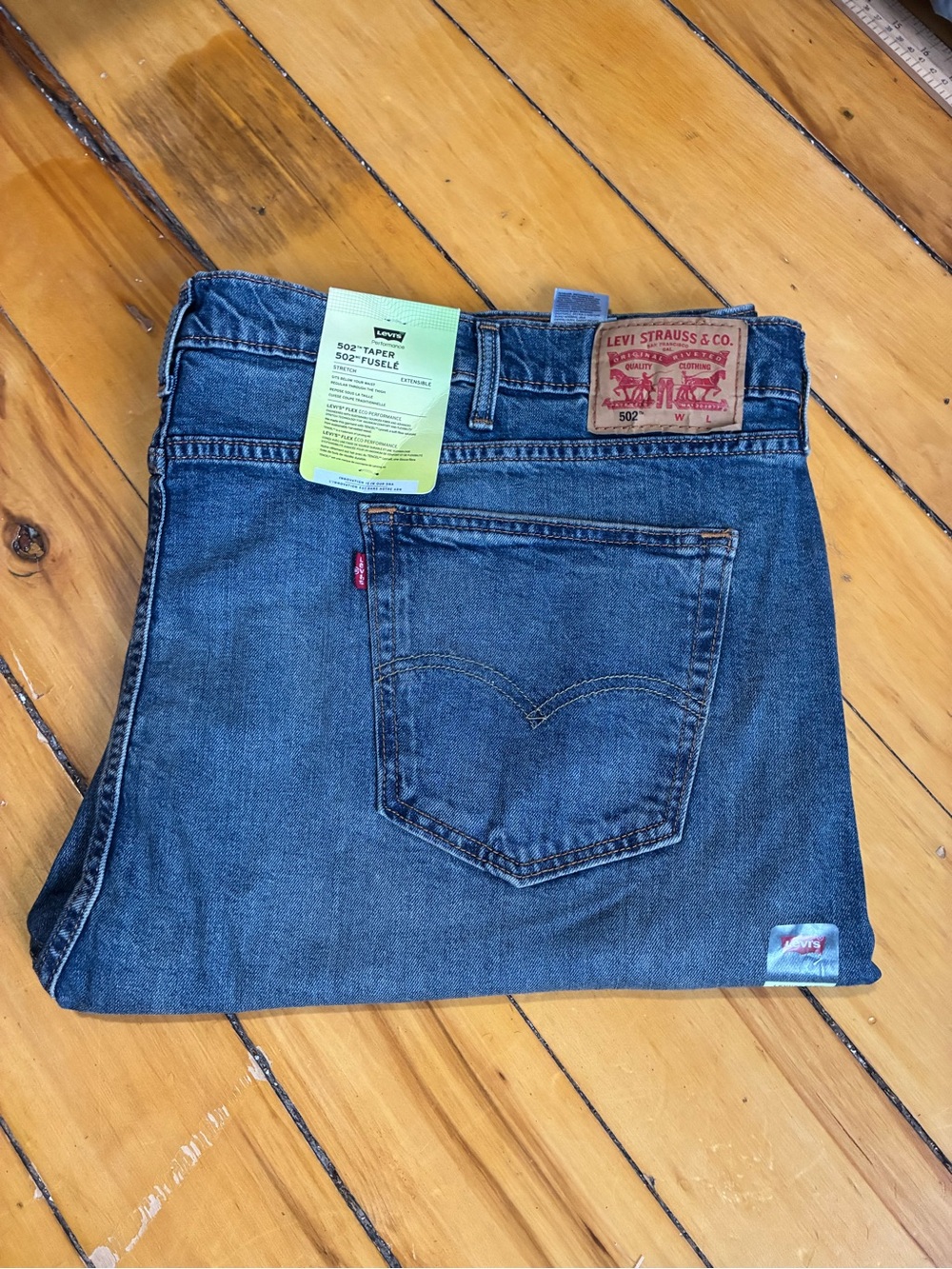 NWT Levi's 502 Taper Stretch Men's Jeans Big & Tall 52 x 30